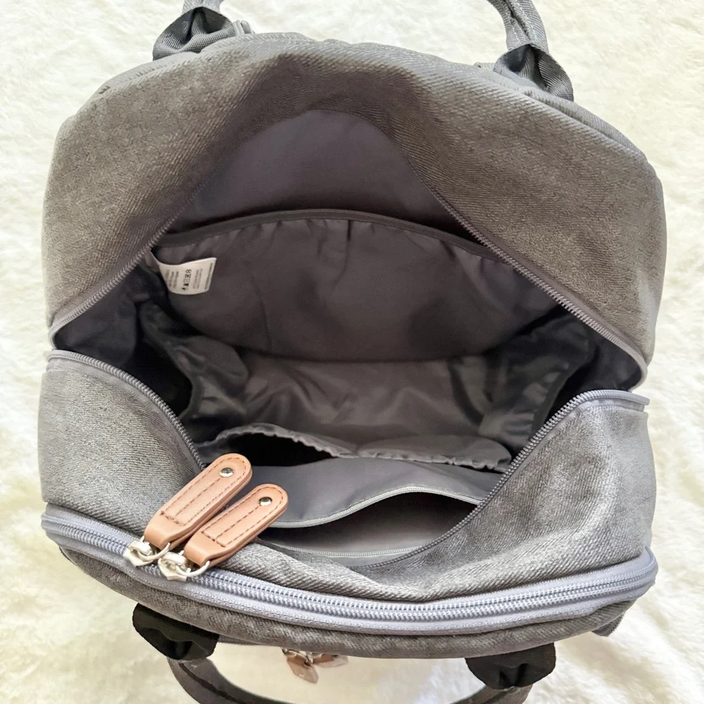 Ruvalino Diaper Bag Backpack with Changing Pad and Pacifier Case Dark Gray